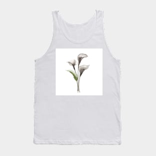 Xray Calla flowers. Tropical translucent watercolor flowers and leaves print Tank Top